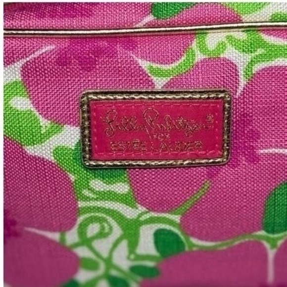 Lilly Pulitzer x Estée Lauder Floral Makeup Bag Cosmetic Case Gold Hardware - Picture 3 of 6